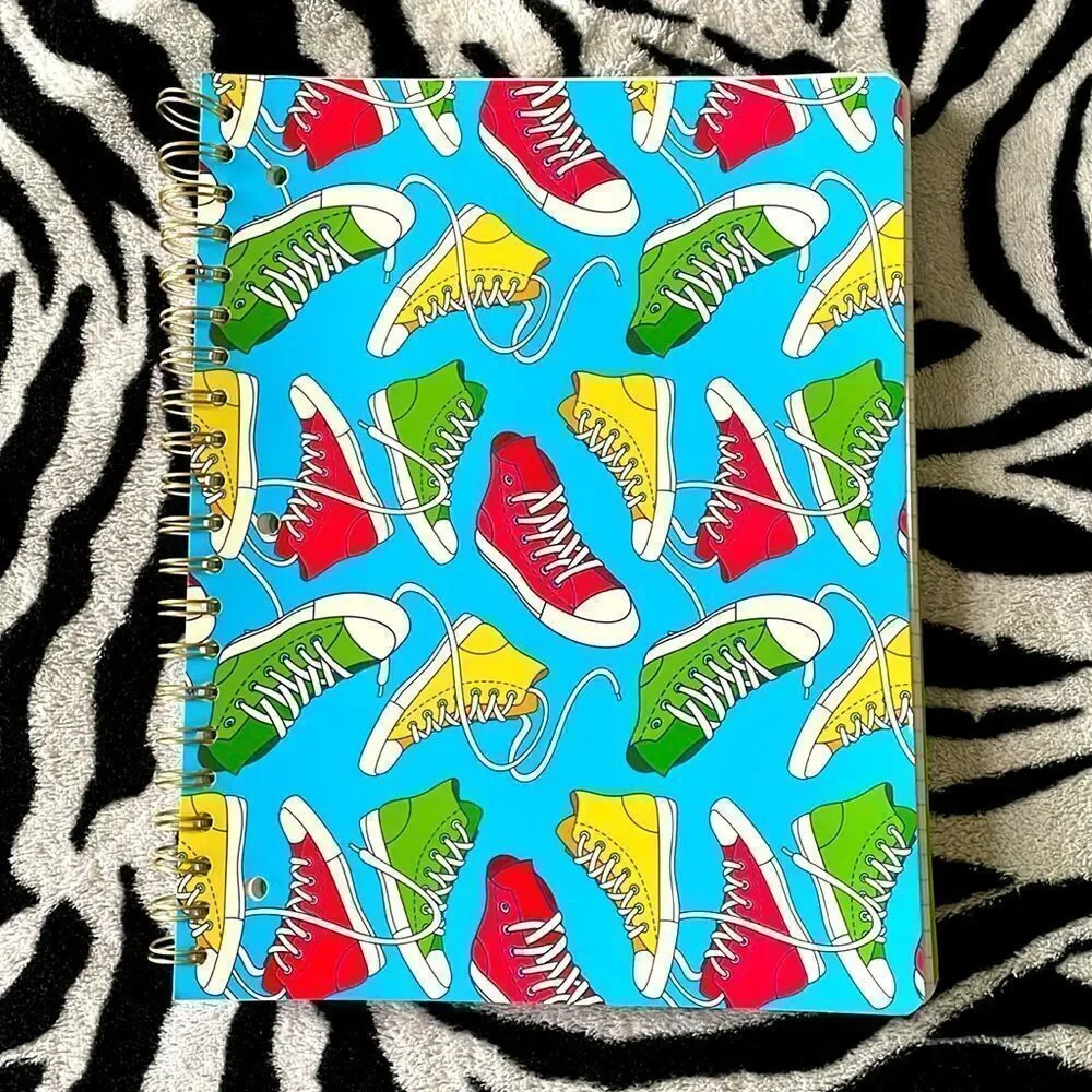 New Eccolo 5 subject college perforated converse hi top sneakers spiral notebook